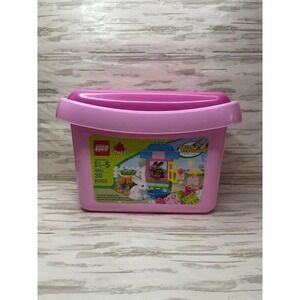 Lego Duplo 4623 Pink Brick Box *Missing 1 flower*